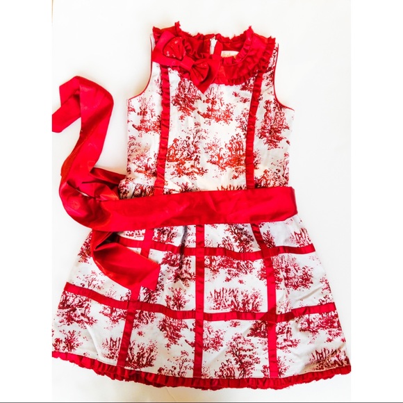 Trish Scully 3T Red Toile Dress - Picture 3 of 3